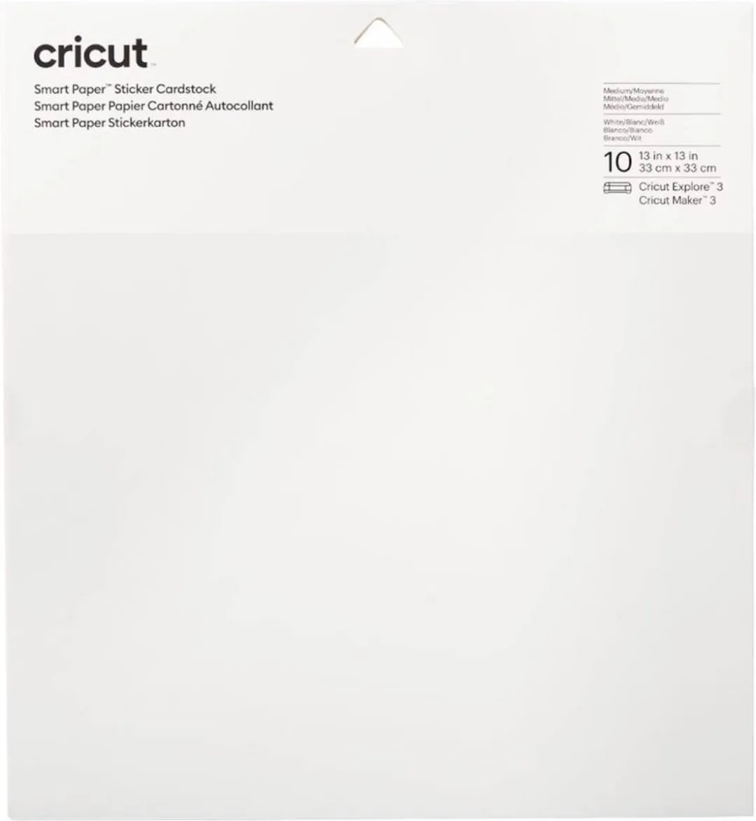 Cricut Smart Sticker Cardstock 33x33cm - 10 Vellen Wit