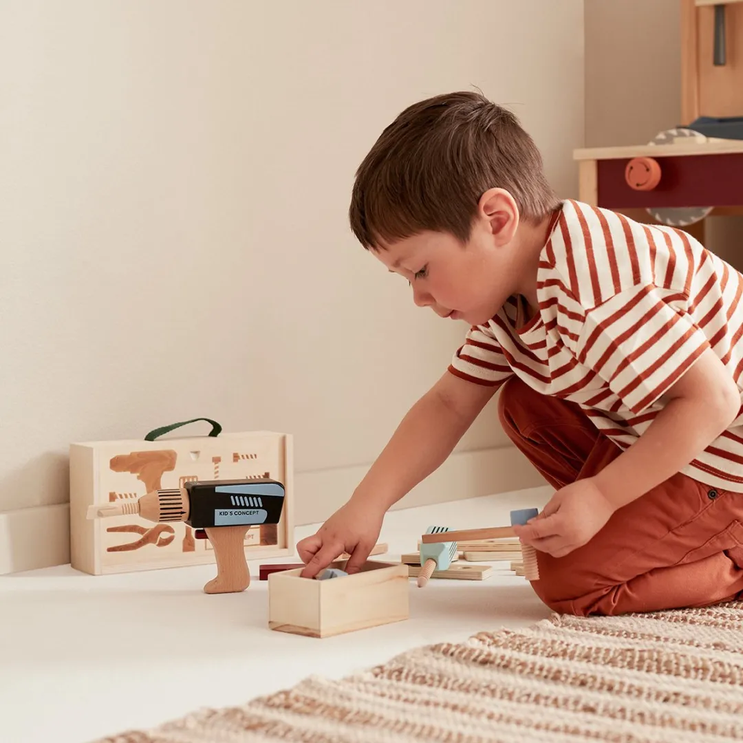 Kids Concept Kid's Hub Gereedschapskoffer Houten Speelgoed - 1000608 - Tan