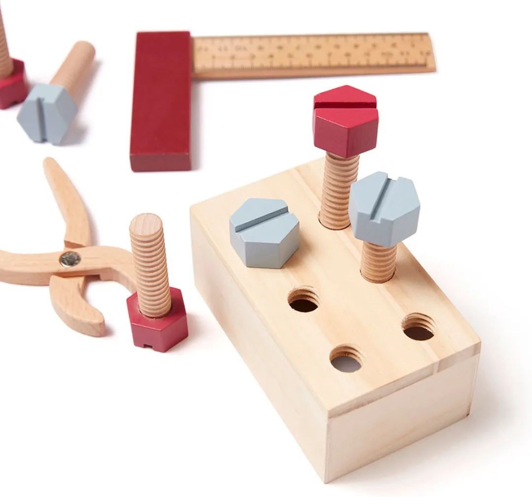 Kids Concept Kid's Hub Gereedschapskoffer Houten Speelgoed - 1000608 - Tan