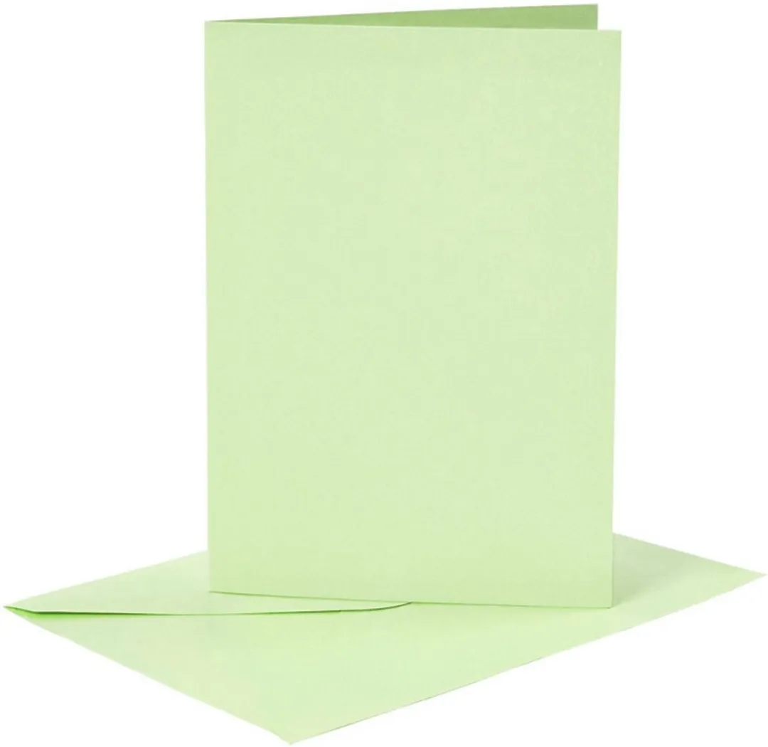 Creativ Company Kaarten & Enveloppen 10,5x15cm - Lichtgroen - 6 Stuks