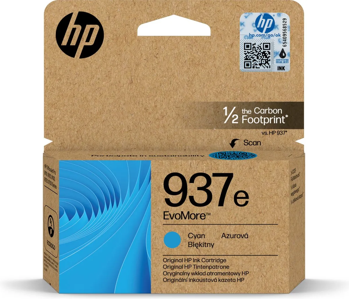 HP 937e EvoMore Cyaan Inktcartridge 1650 pagina's