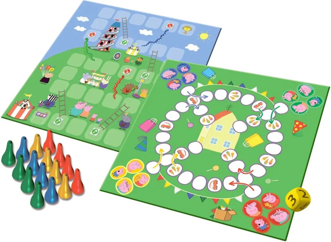 Trefl Peppa Pig 2-in-1 Ludo & Slangen en Ladders Bordspel - 2+ spelers