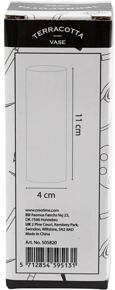Creativ Company Terracotta Vaas Cilinder 11x4cm - Multicolor