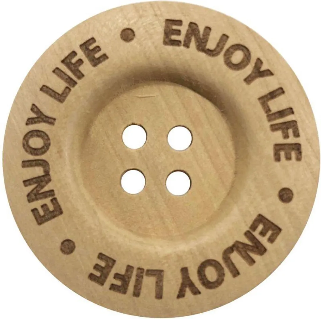 Durable Houten Knopen Enjoy Life 40mm - 2 Stuks - Eiken