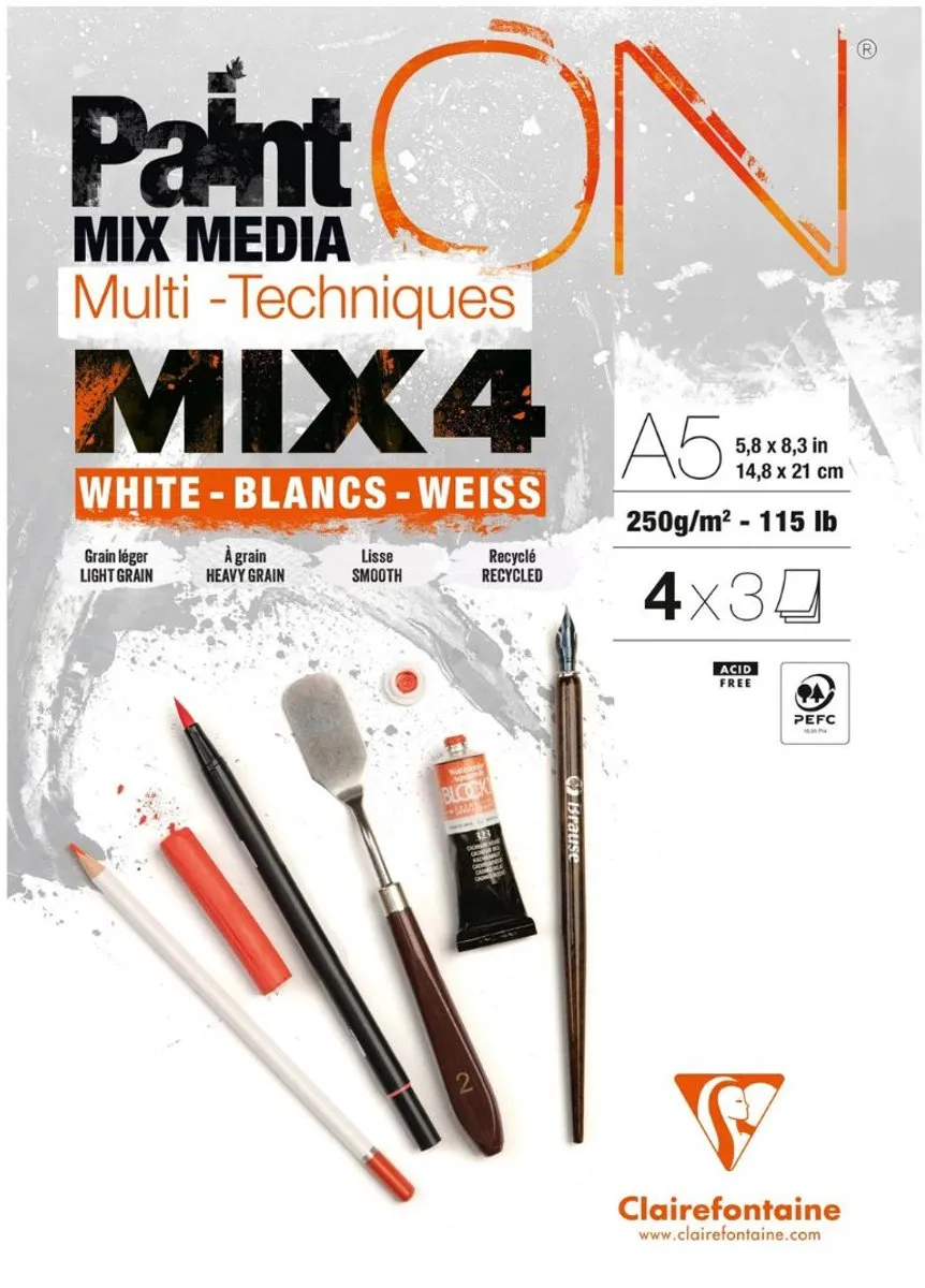 Clairefontaine Paint ON Multi-Techniek Pad A5 - 120 Vel - Wit