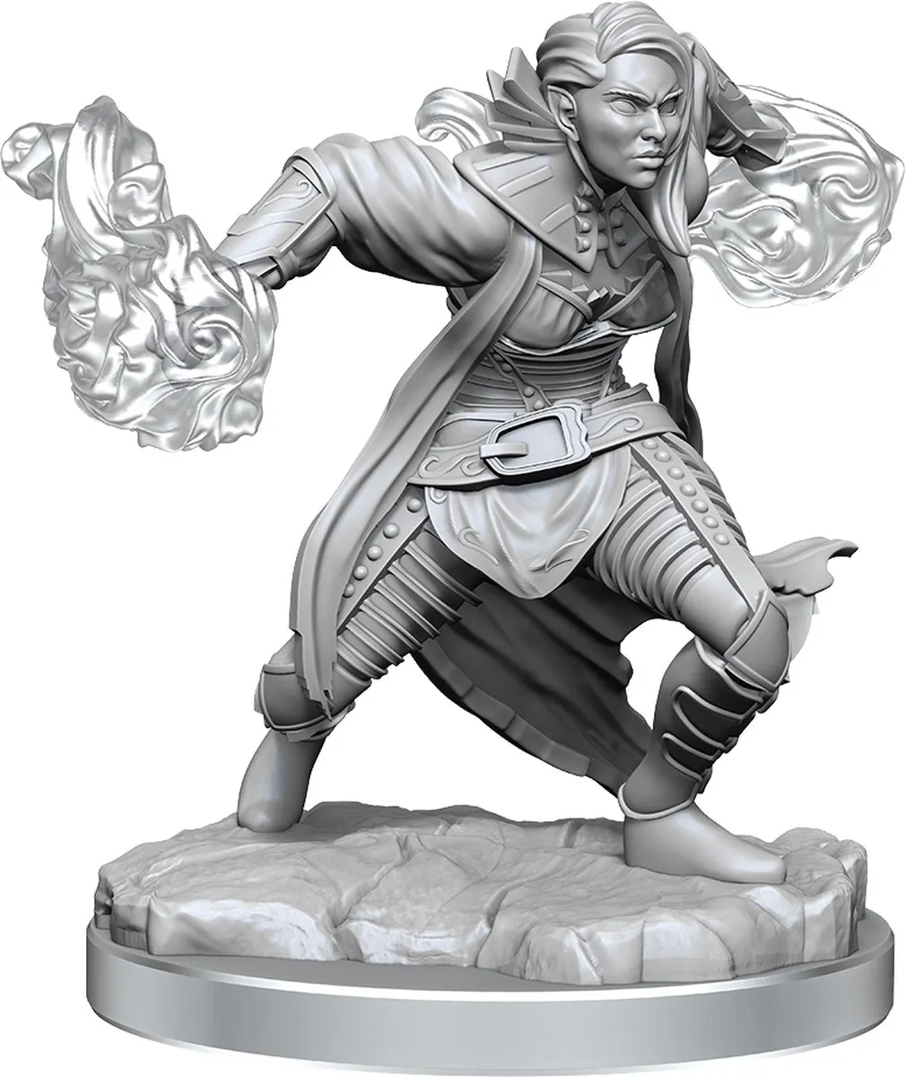 Wizkids D&D Nolzur's Marvelous Miniatures Half-Elf Warlock Vrouwelijk - Grijs