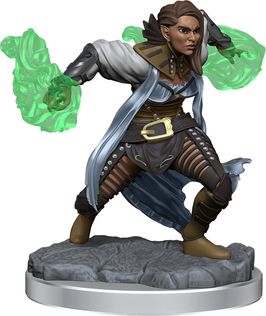 Wizkids D&D Nolzur's Marvelous Miniatures Half-Elf Warlock Vrouwelijk - Grijs