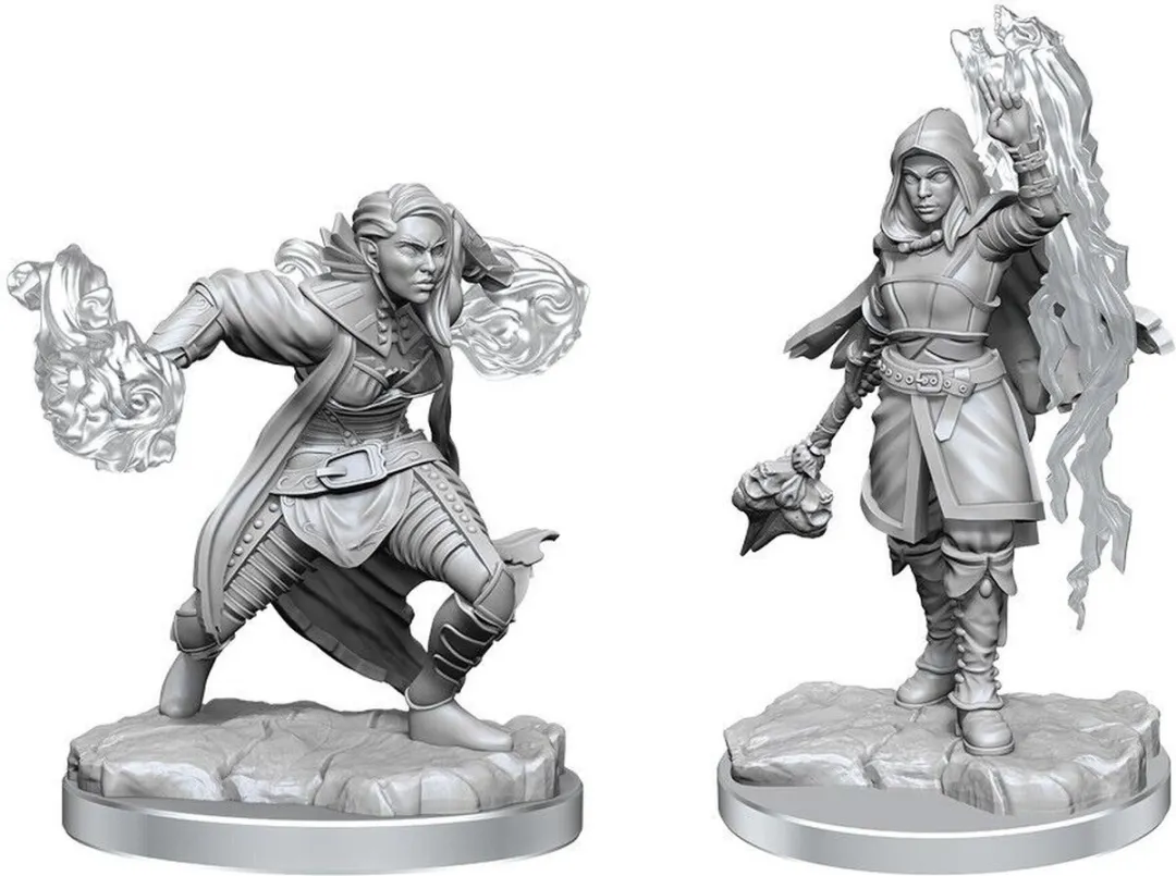 Wizkids D&D Nolzur's Marvelous Miniatures Half-Elf Warlock Vrouwelijk - Grijs