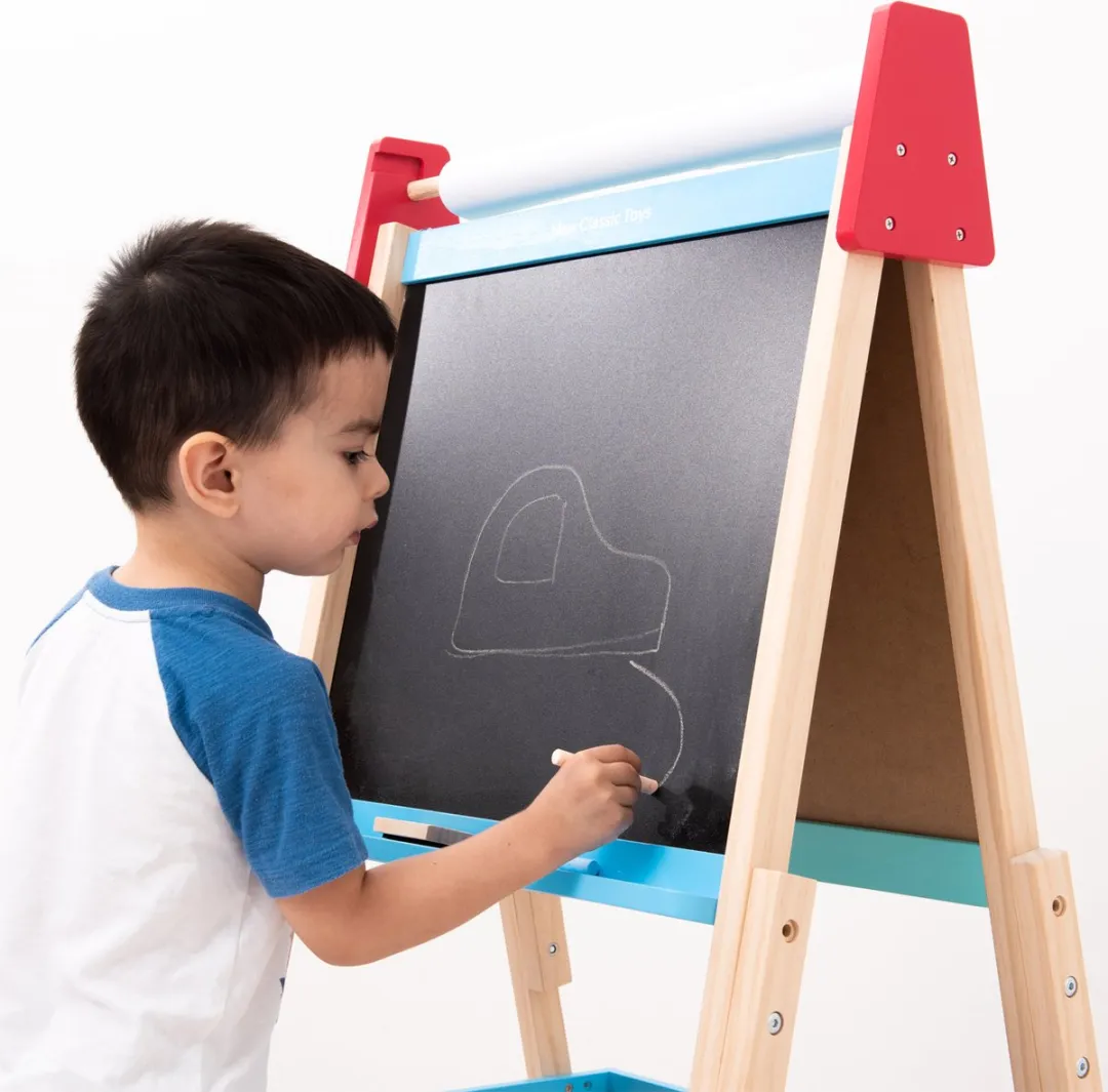 New Classic Toys Schoolbord Magnetisch Blauw - Inclusief accessoires
