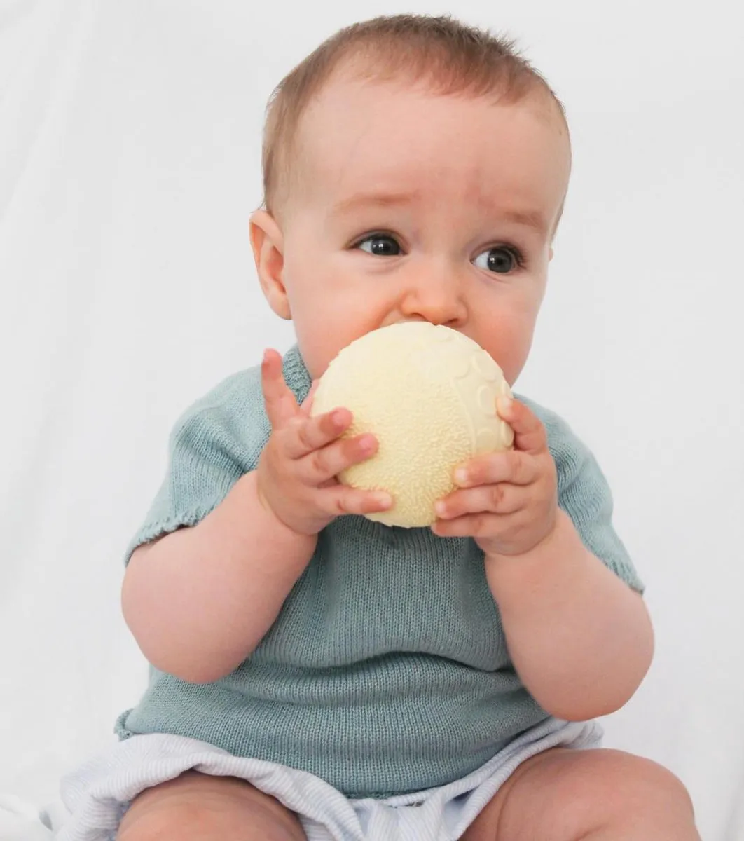 Lanco Sensory Rubberen Bijtspeeltje Bal - Geel