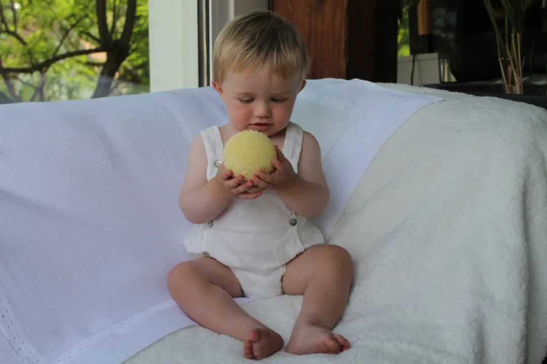Lanco Sensory Rubberen Bijtspeeltje Bal - Geel