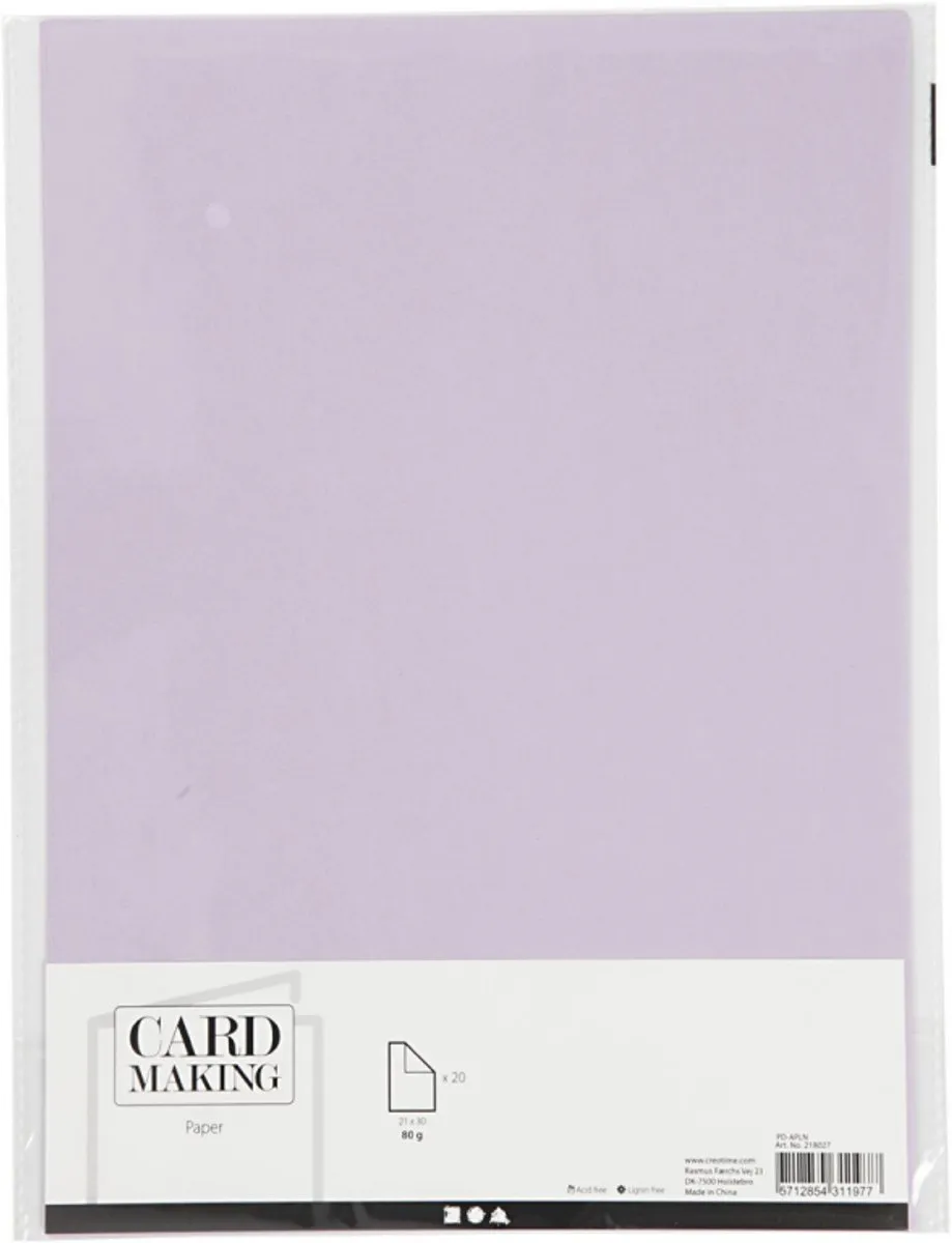 Creativ Company Creotime Papier A4 20 Stuks - 70 g - Lila