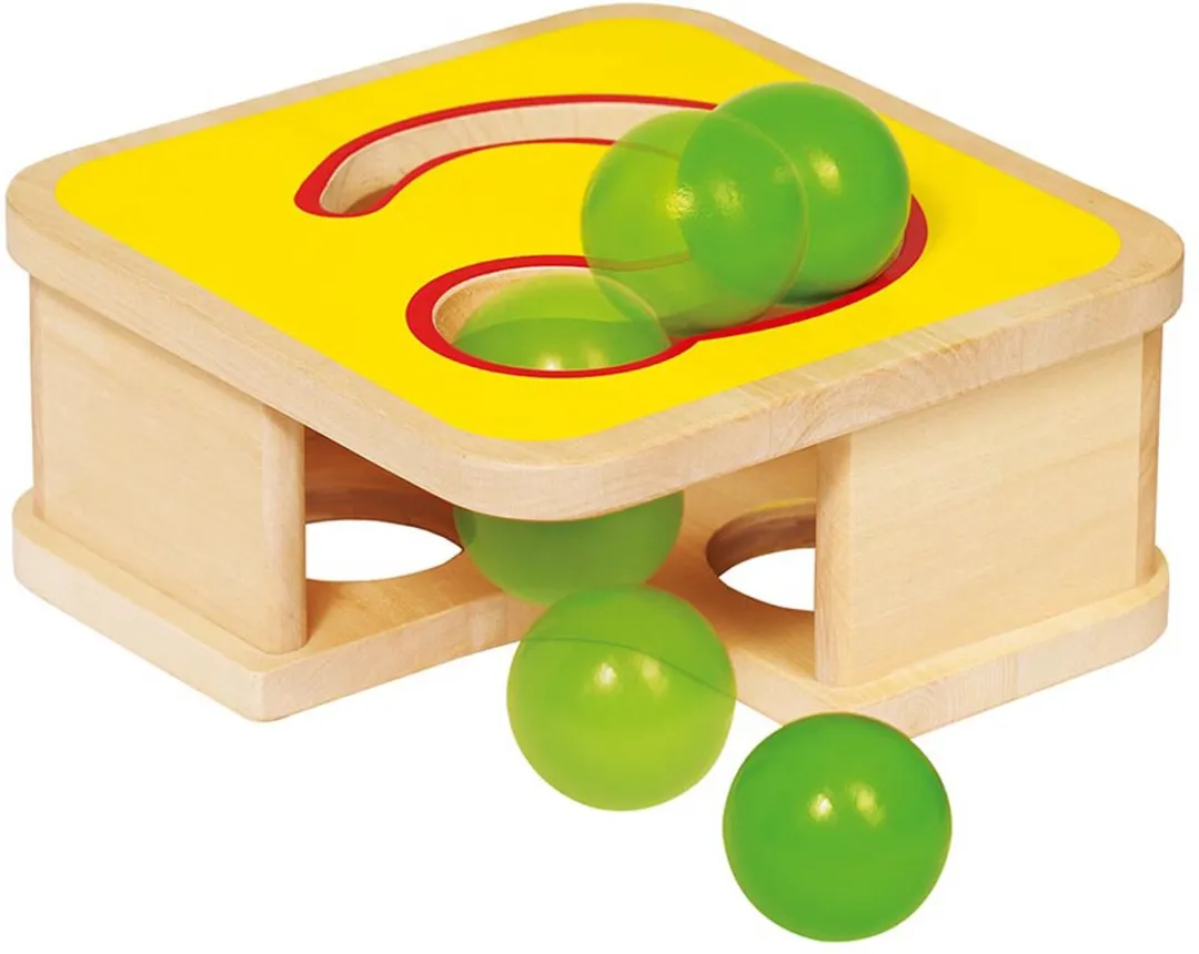 Goki Klopbank & Knikkerbaan 18x18x8cm - Hout - Multi