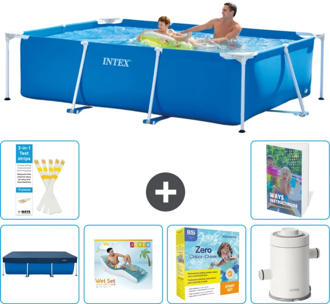 Intex 28271NP-Blauw Rechthoekig Frame Zwembad 260x160cm