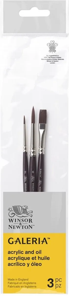 Winsor & Newton Galeria Acrylpenseel Set 3 Stuks