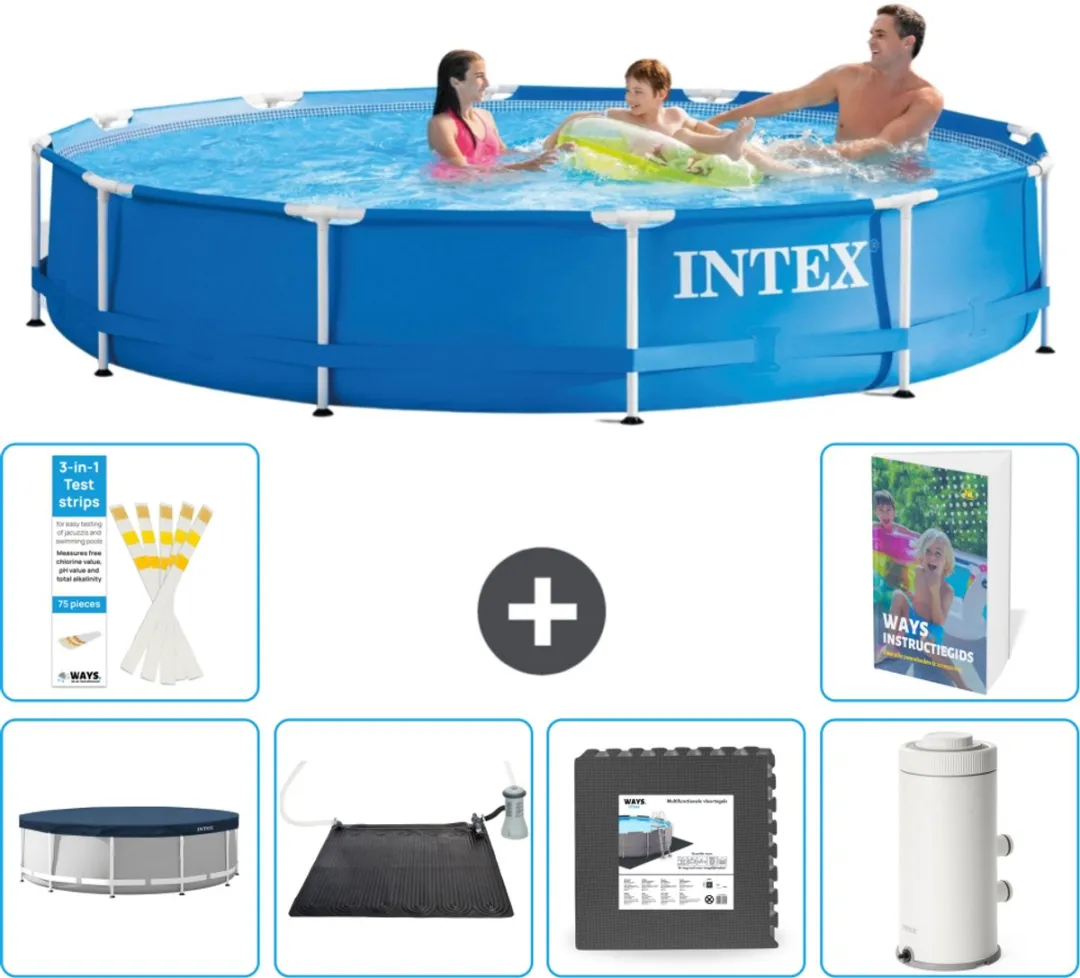 Intex 28210NP-Blauw Rond Frame Zwembad 366x76cm
