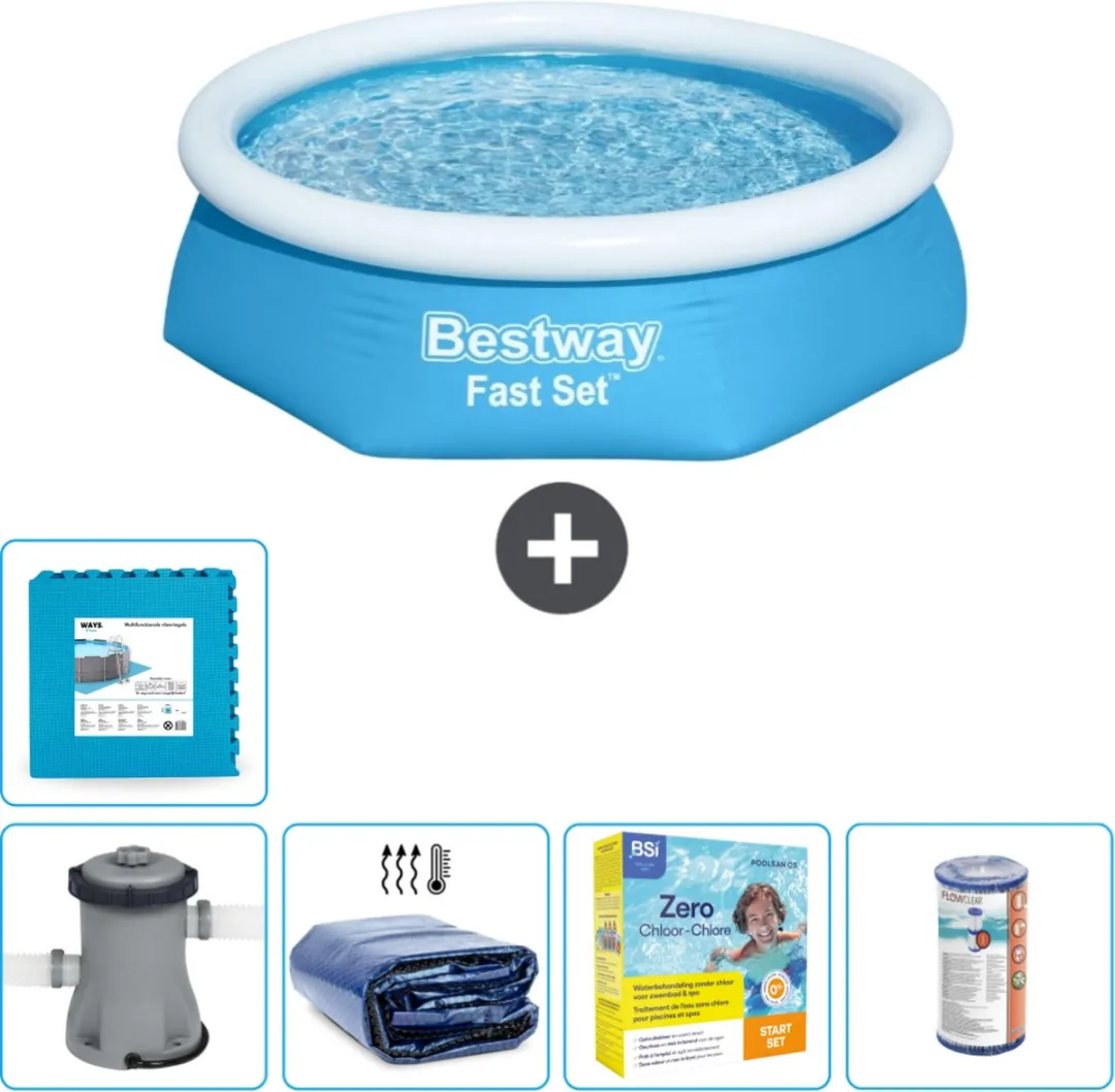 Bestway Fast Set Rond Zwembad 244x61cm - Blauw - 1880L