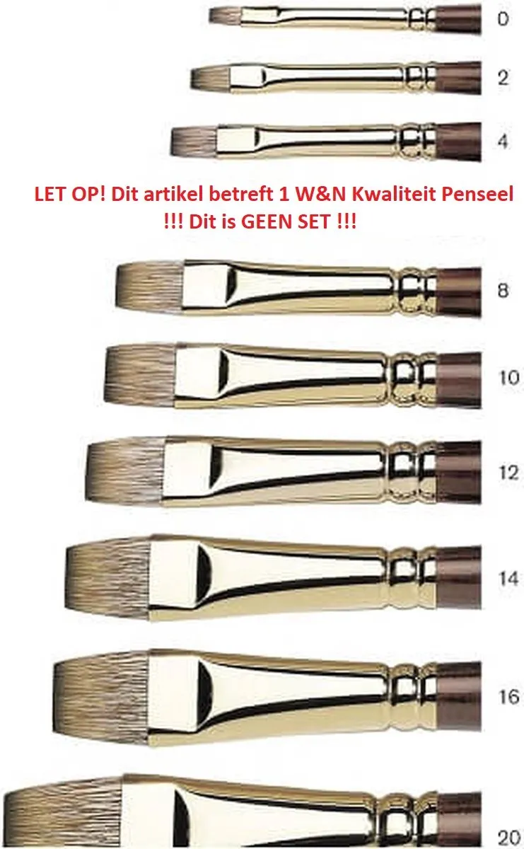 Winsor & Newton Monarch Olieverf Penseel Plat 0
