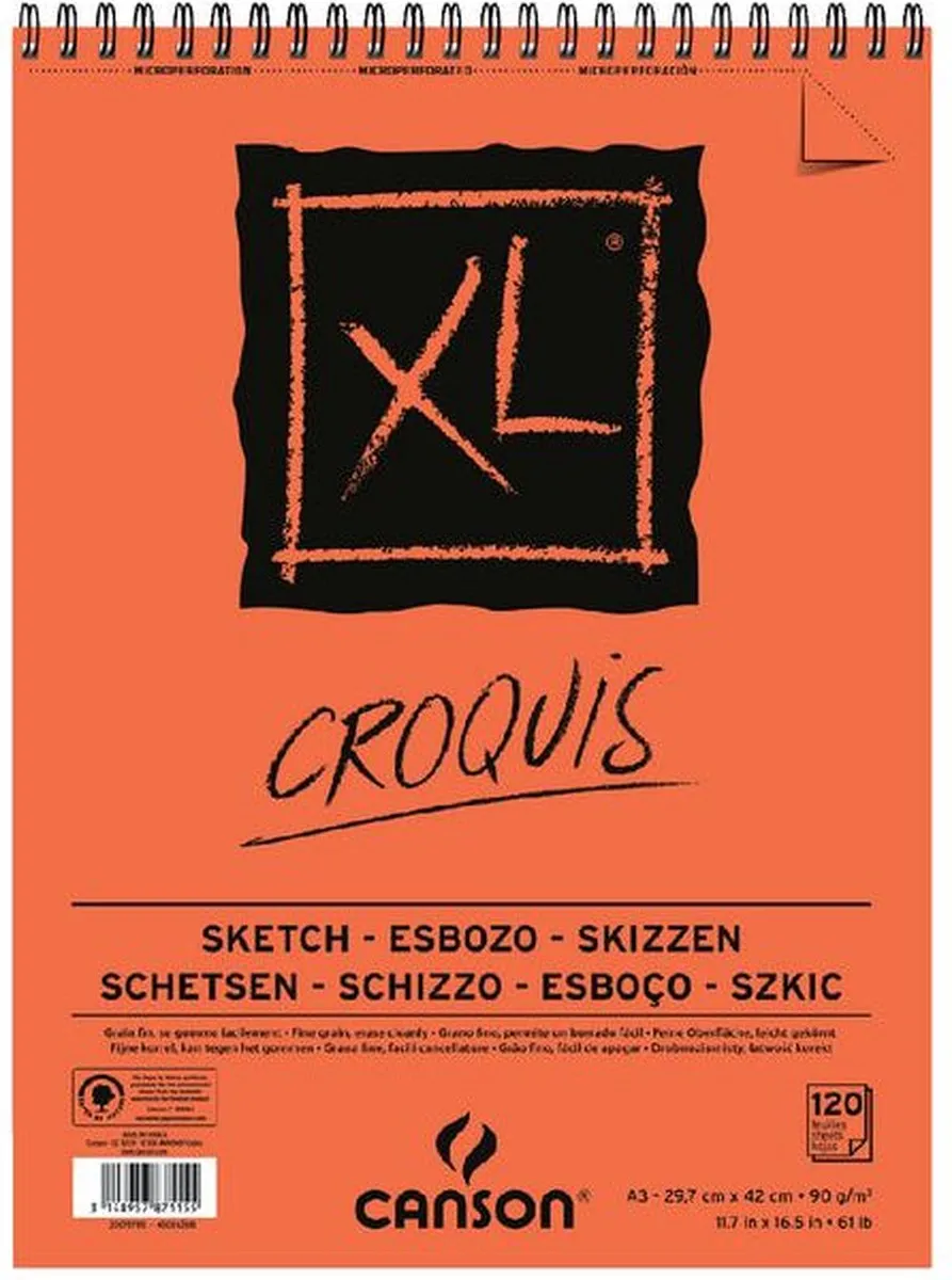 Canson XL Croquis Schetsblok A3 120 Vel - Oranje