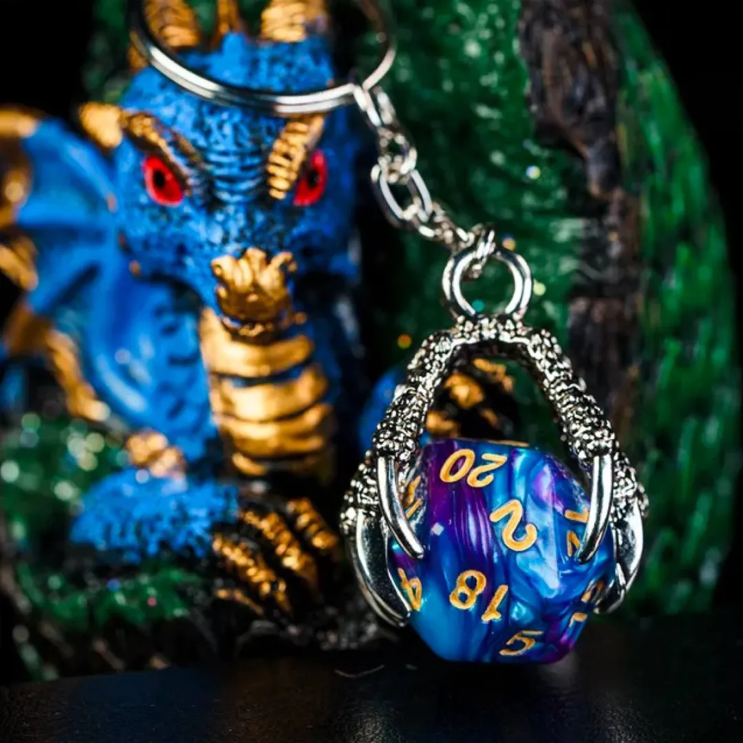 Lapi Toys Dungeons & Dragons D20 Sleutelhanger - Paars/Goud
