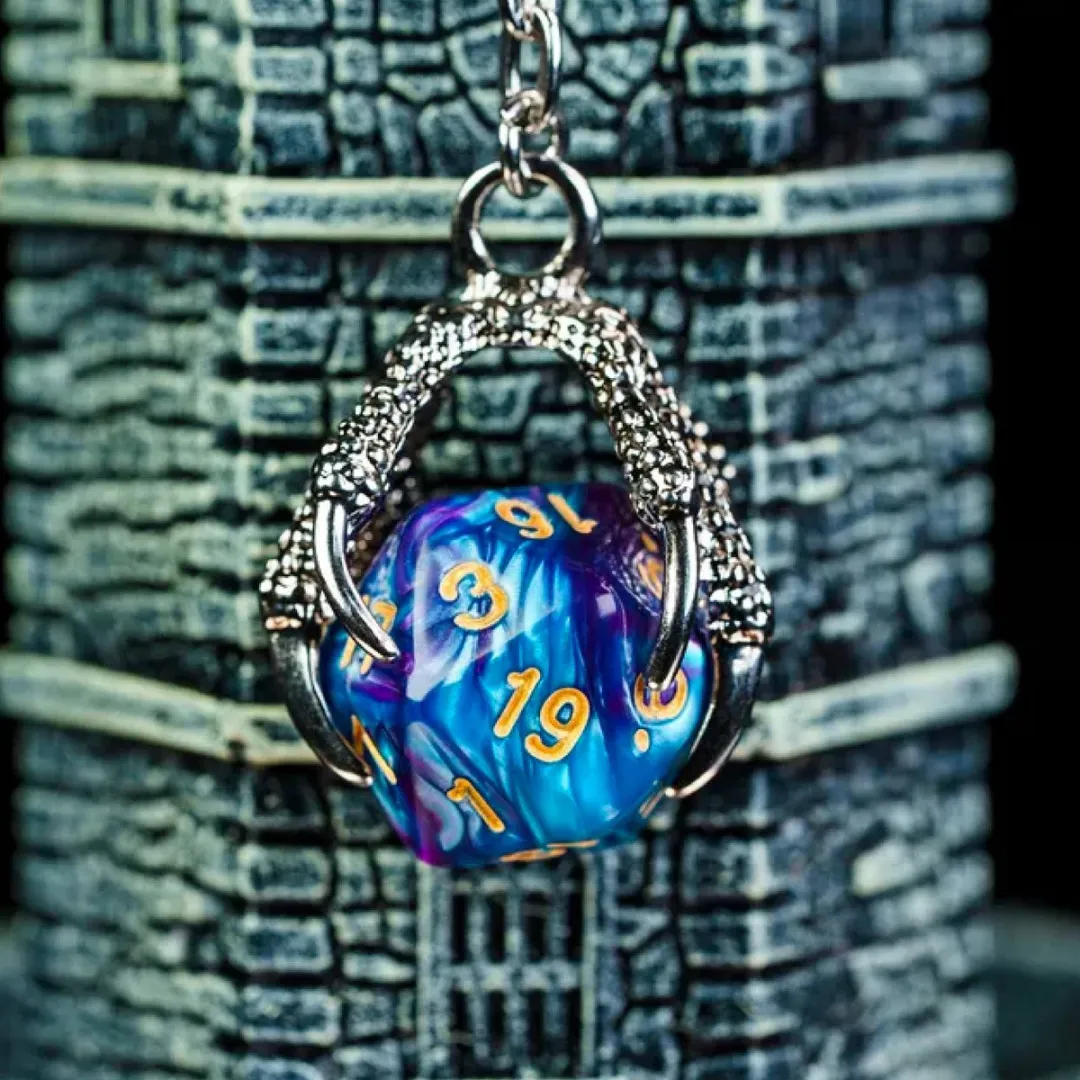 Lapi Toys Dungeons & Dragons D20 Sleutelhanger - Paars/Goud
