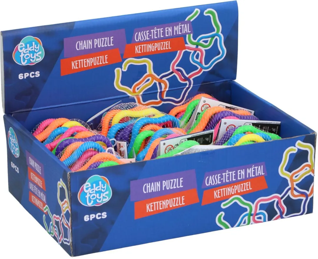 Eddy Toys Kettingpuzzel Set - 6 Stuks Multicolor