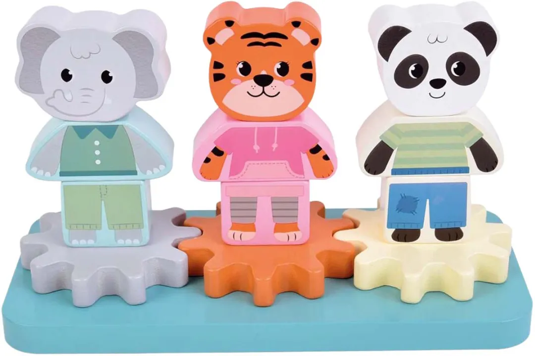 Small Foot Jungle Friends Houten Stapelspel Tandwielen