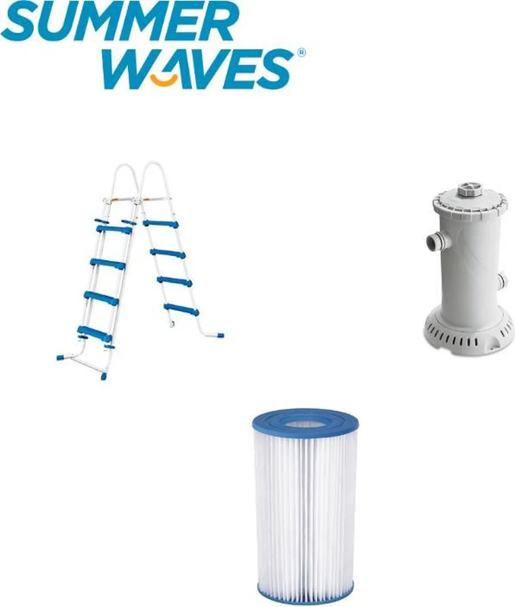 Summer Waves Zwembad 457cm Blauw - Incl. filterpomp
