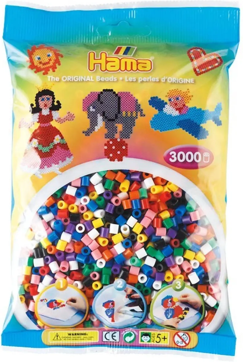 Hama Strijkkralen 3000 Stuks - Primair Multi - afbeelding 4 van 4