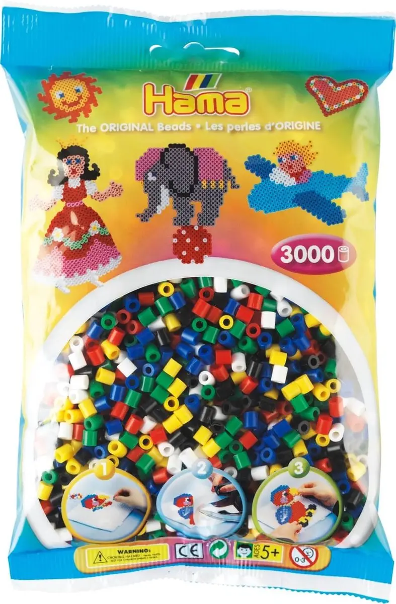 Hama Strijkkralen 3000 Stuks - Primair Multi - afbeelding 2 van 4