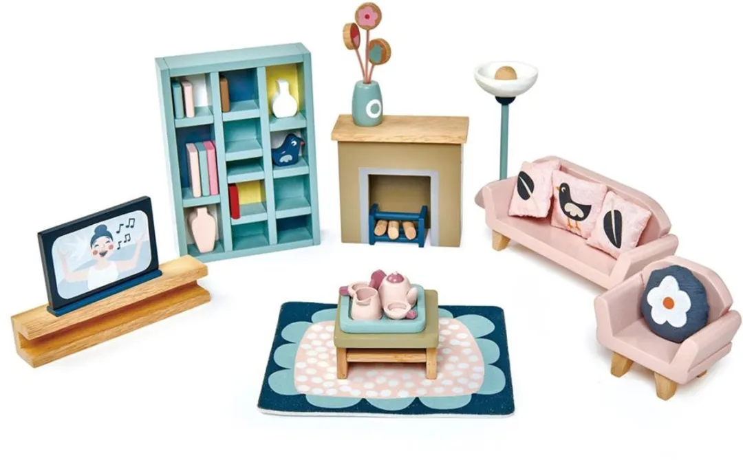 Tender Leaf Toys Poppenhuis Meubeltjes Woonkamer - Multicolor