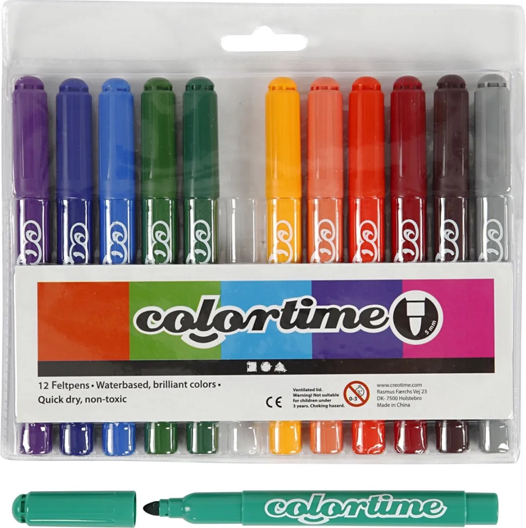 Colortime Stiften 5mm - Multicolor - 12 Stuks