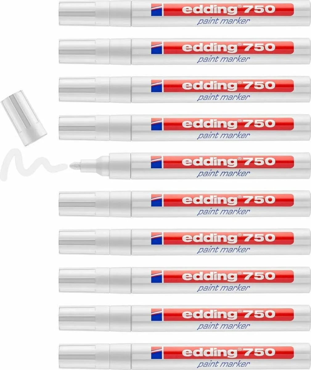 edding 750 Lak Viltstift Wit - 10 Stuks