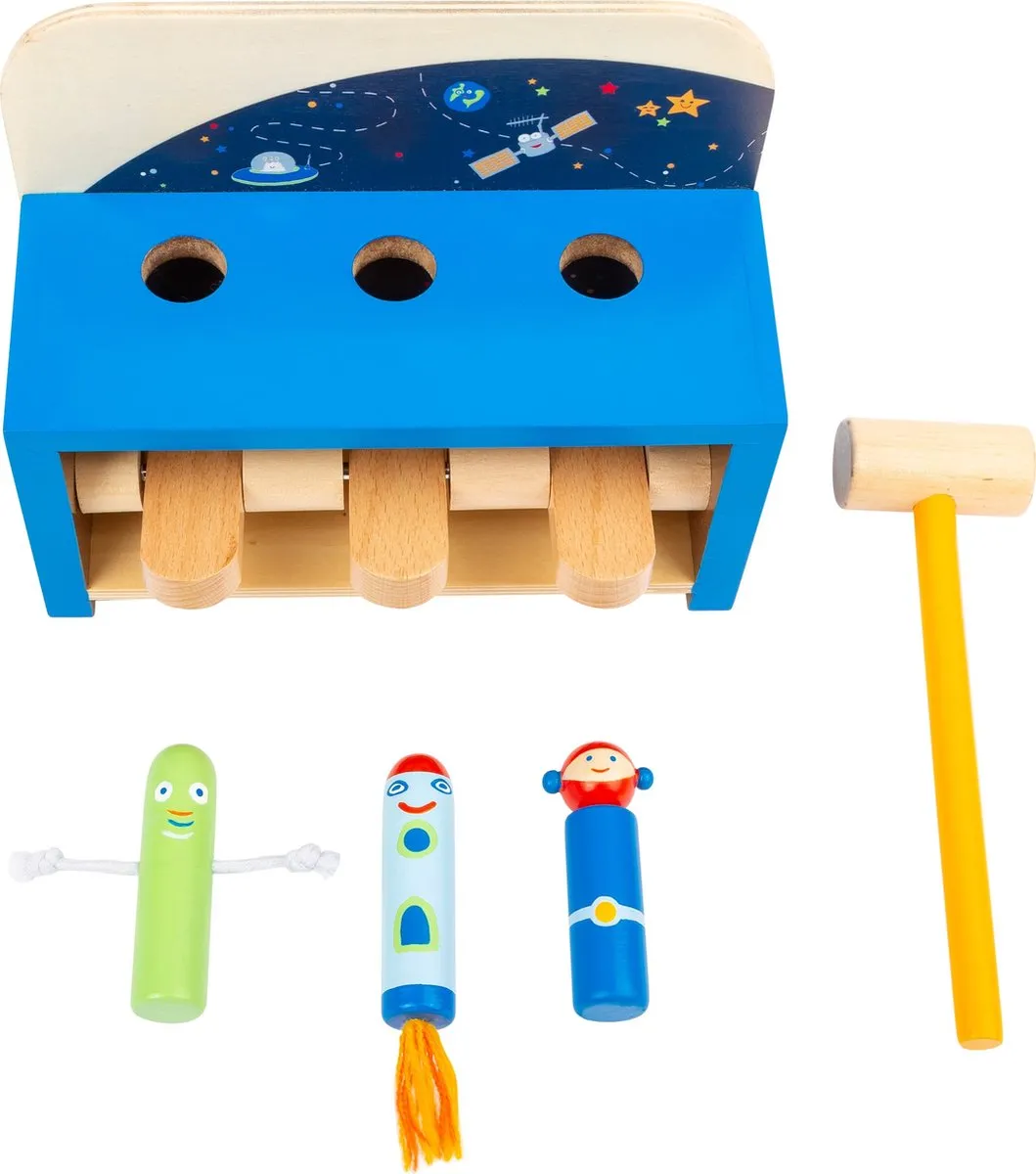 Small Foot Houten Hamerbank Ruimte - 4 Onderdelen - Wit - afbeelding 4 van 6