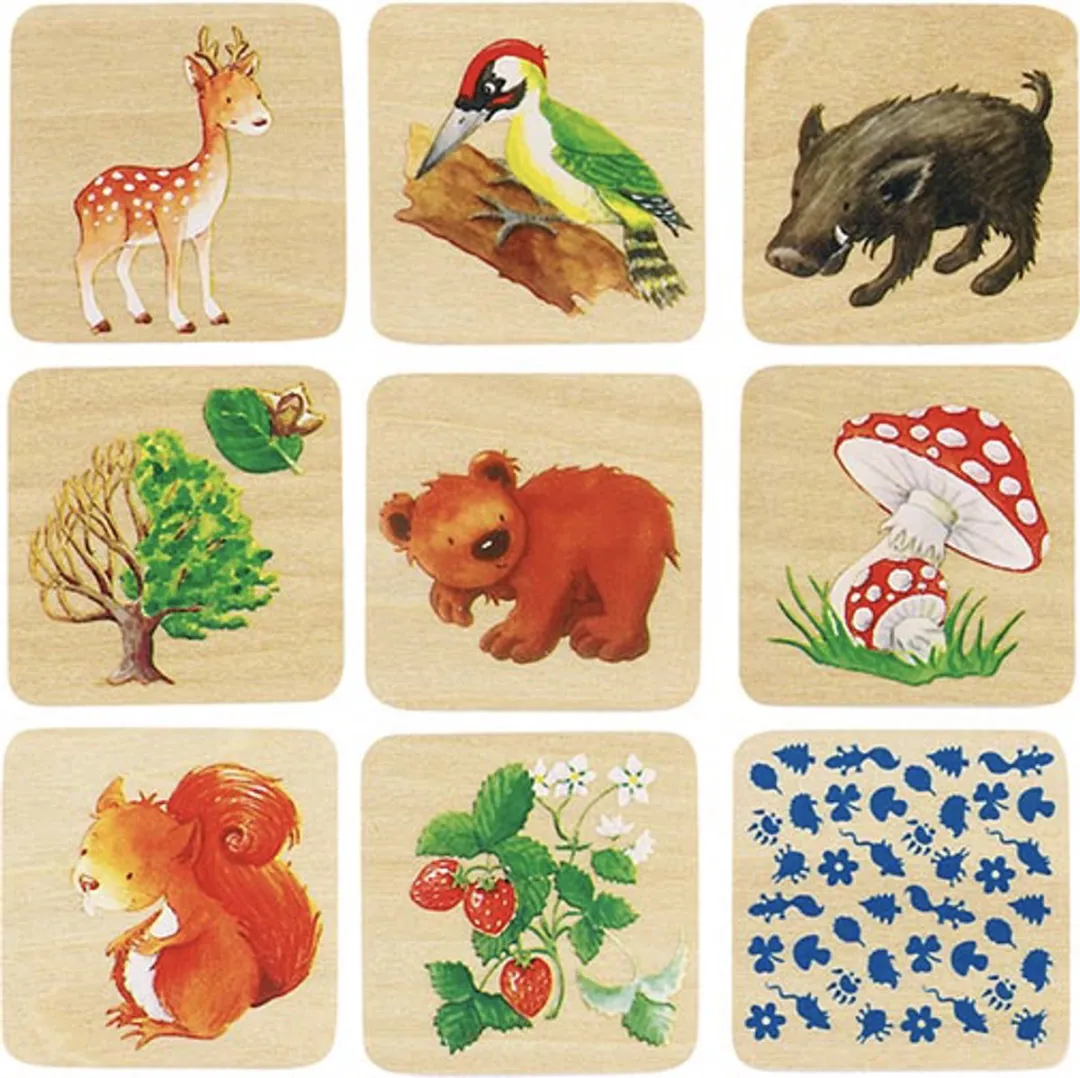 Goki Memo Game Woodland Wildlife 56869 - Veelkleurig