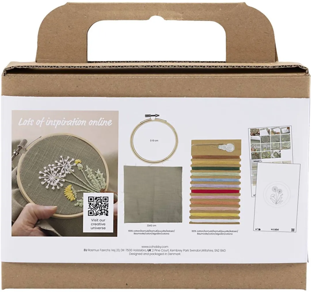 Creativ Company Mini Creative Box Borduren Bloemenframe - Multicolor
