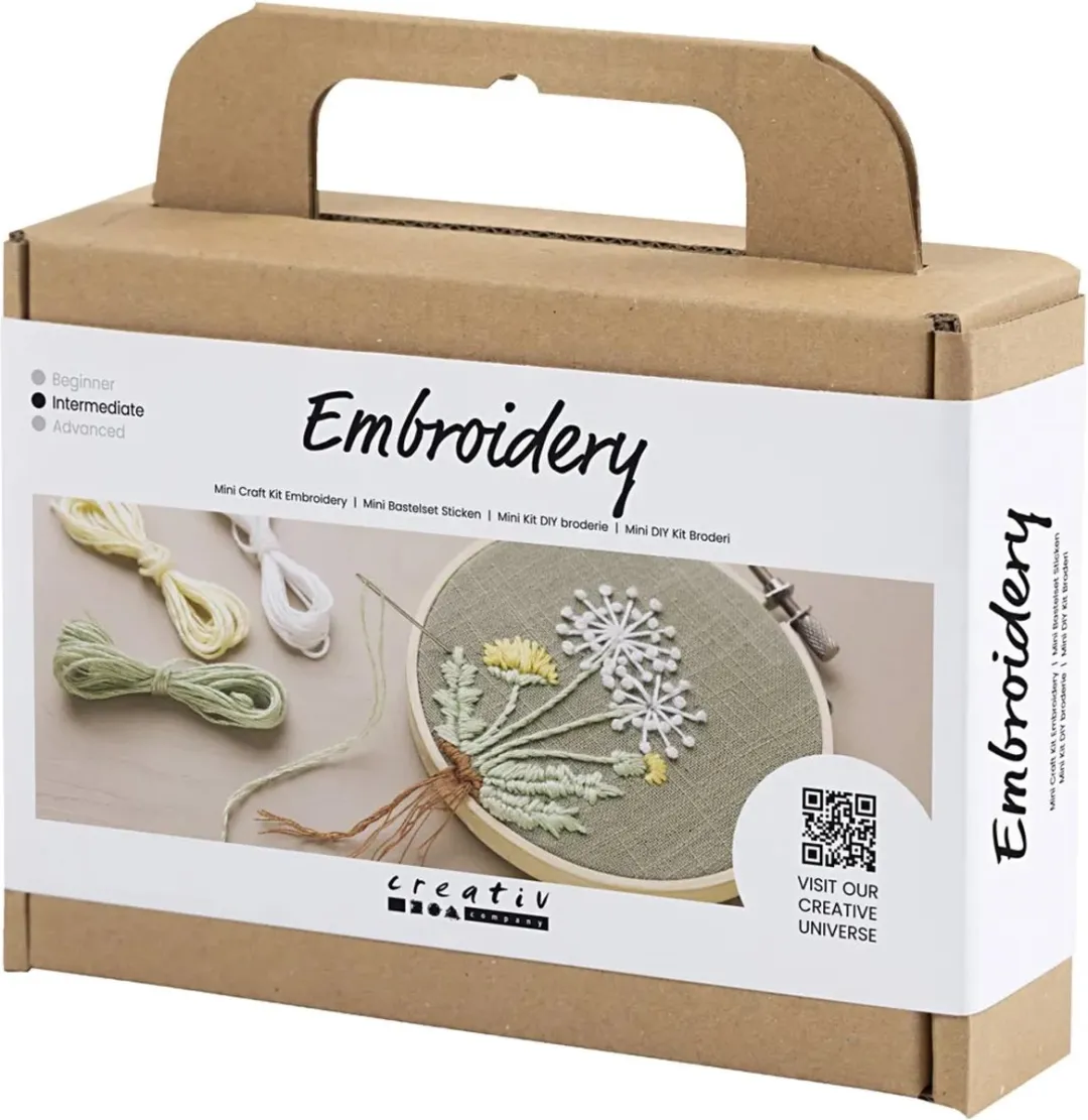 Creativ Company Mini Creative Box Borduren Bloemenframe - Multicolor