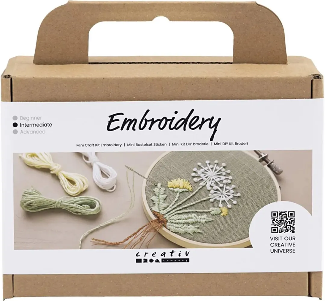 Creativ Company Mini Creative Box Borduren Bloemenframe - Multicolor