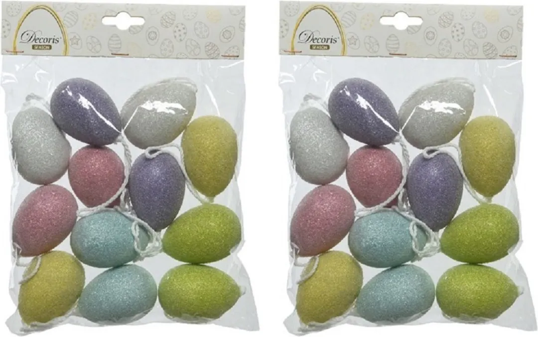 Decoris Gekleurde Paaseieren 6cm - 12 Stuks Multi