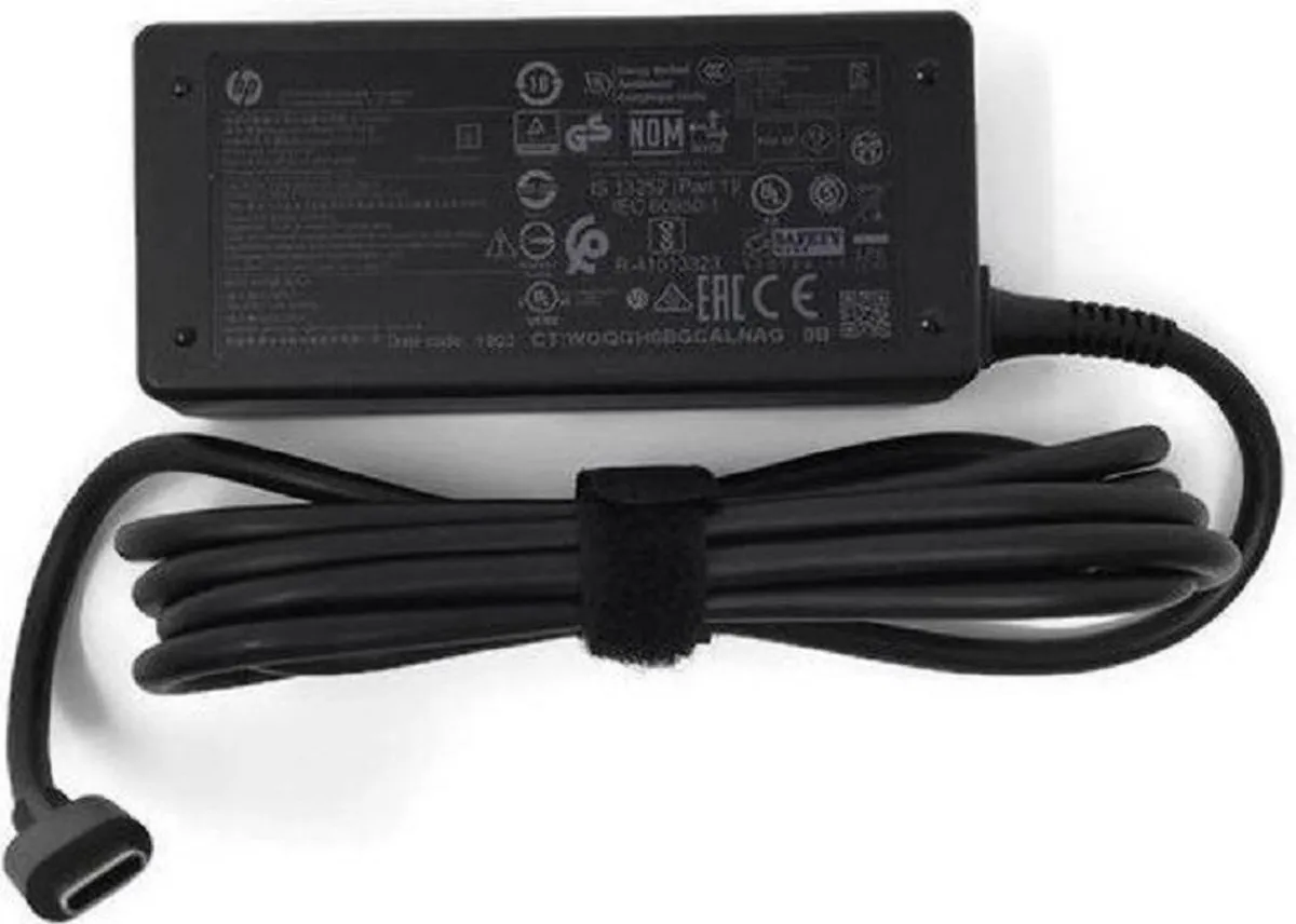 HP 45W USB-C Adapter hp45w - Zwart
