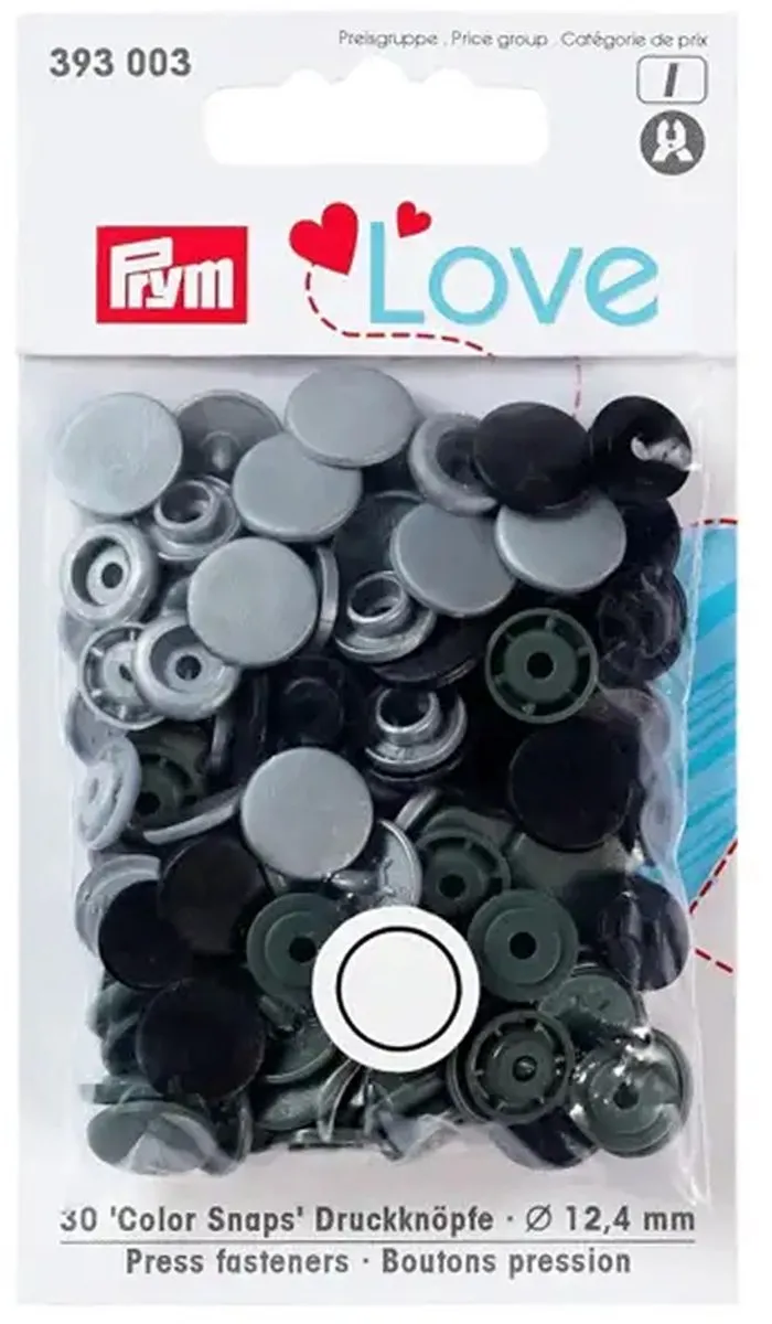 Prym Love Color Drukknoppen 12,4mm Grijs