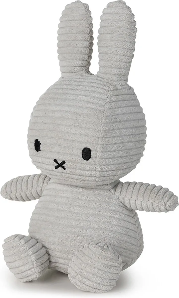 International Bon Ton Toys Nijntje Corduroy Knuffel - 23cm - Soft Grey