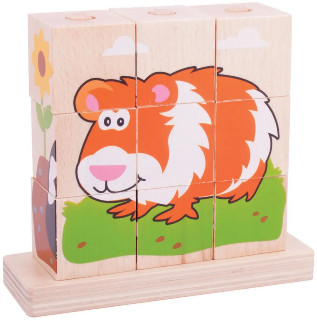 BIGJIGS Stapelblokken Huisdieren BB104 - Multicolor