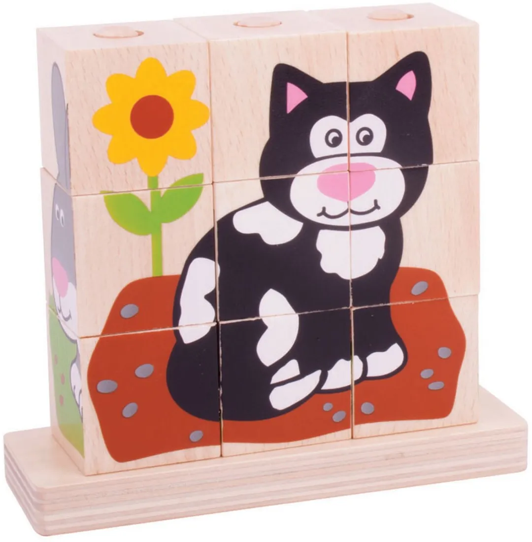 BIGJIGS Stapelblokken Huisdieren BB104 - Multicolor