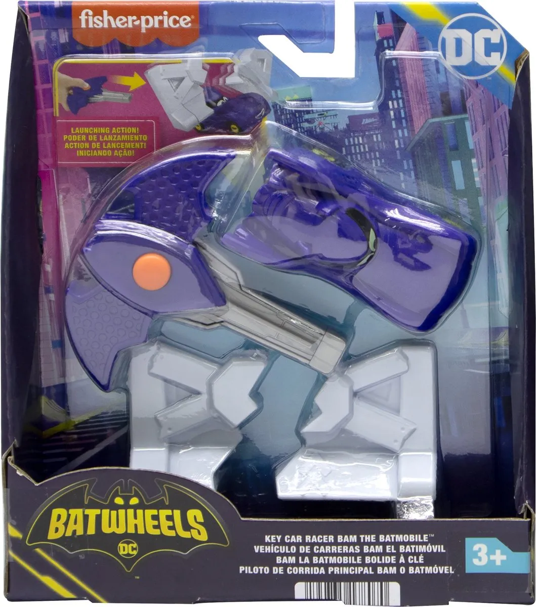 Fisher-Price Batwheels Key Car Racers Bam HRJ54 - Blauw/Zilver - afbeelding 6 van 6