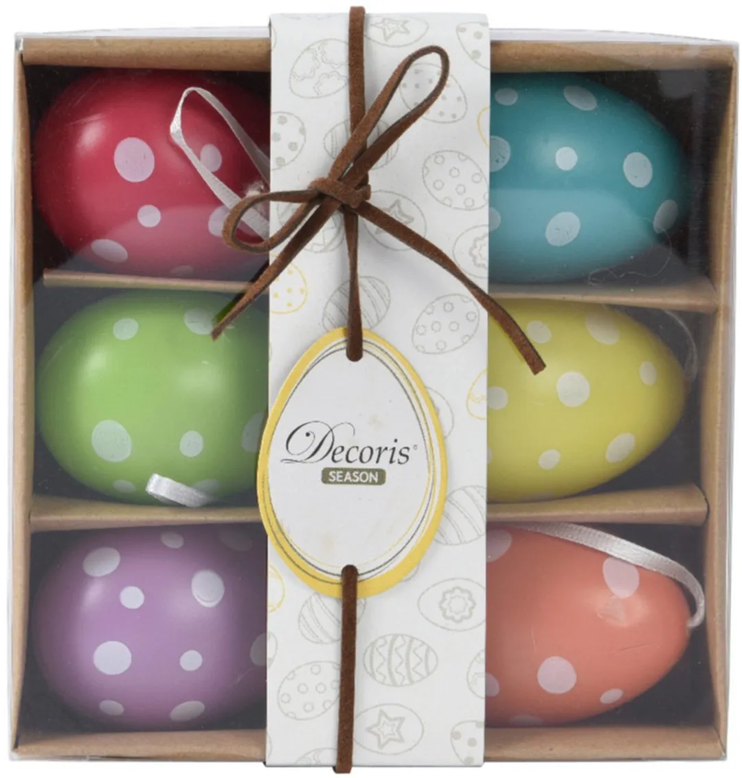 Decoris Paaseieren met stippen - 12 Stuks - Multi