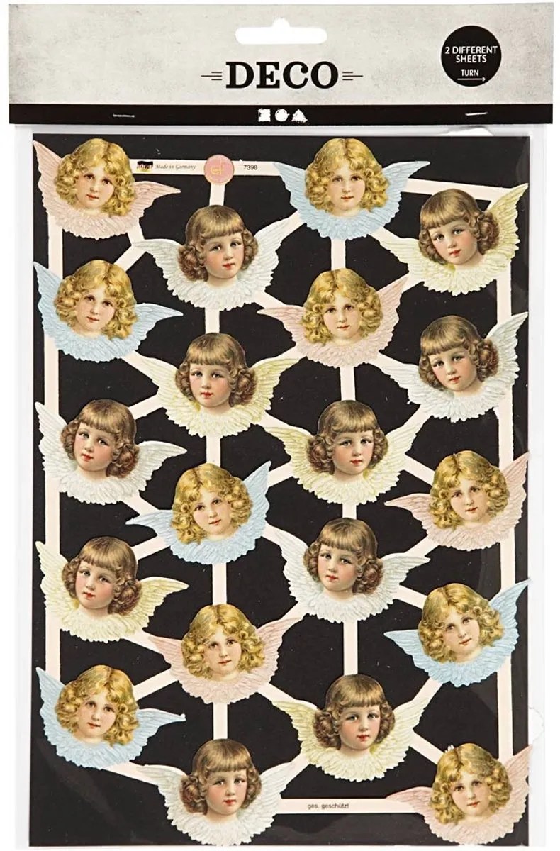 Creativ Company Vintage Plaatjes Engelen Poëzie - 2 Vellen - 16,5x23,5cm