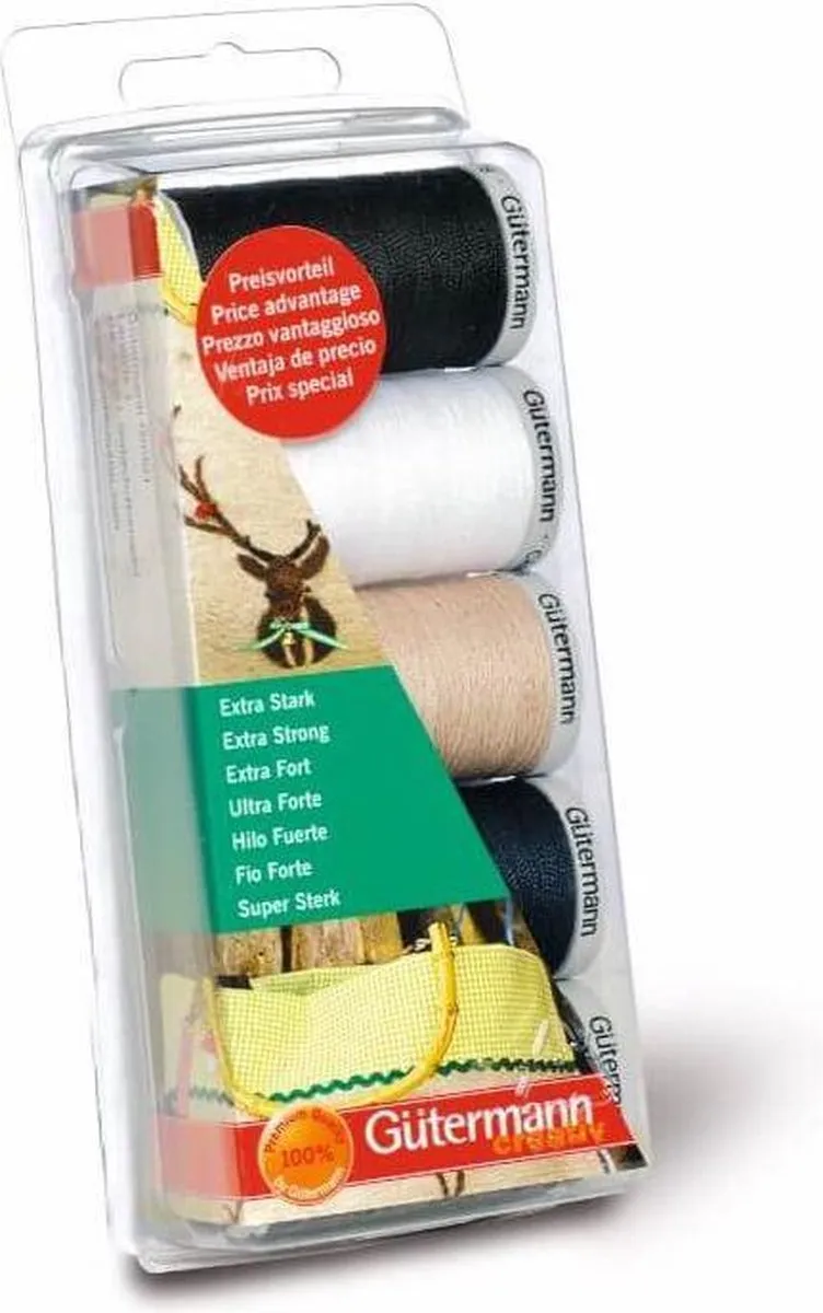 Gutermann Extra Sterk Basiskleuren 100m