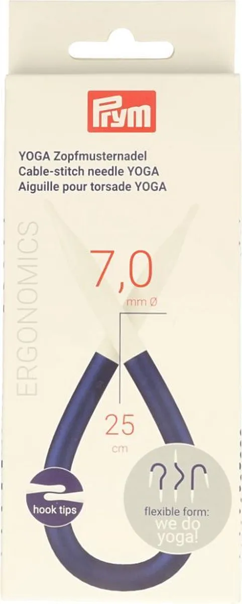 Prym Ergonomics Kabelnaald Yoga 25cm - 7mm Wit/Donker