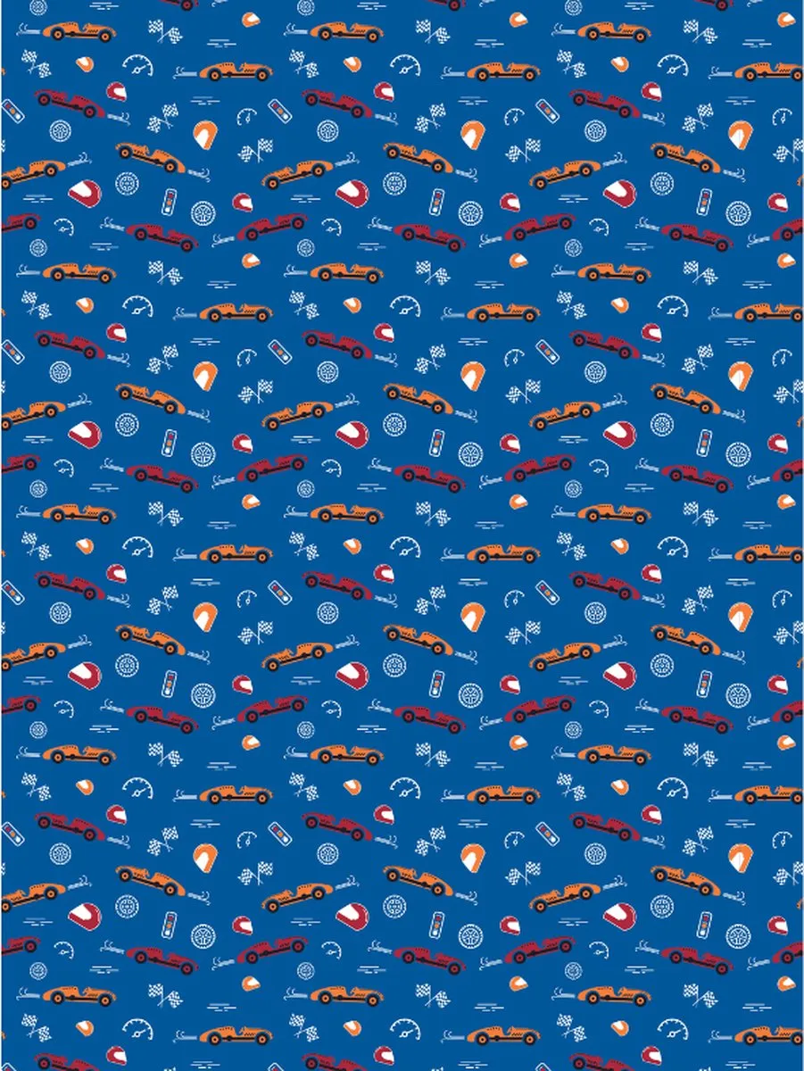 Decopatch Papier Blauw Raceauto A3